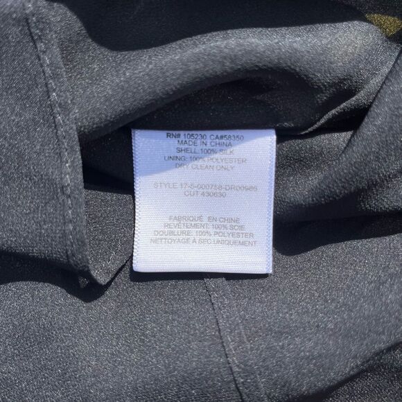 Joie Agrafene Dress Black Silk Floral Asymmetrical Ruffle Short Size Medium - Picture 14 of 15